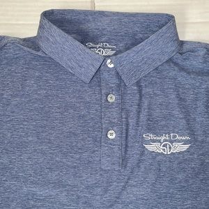 Straight Down Mens XXL Performance Light Blue Polo